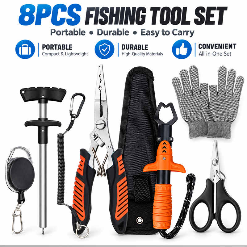 Fishing Hook Sharpener - Set Tang Pancing Multifungsi Profesional, Alat