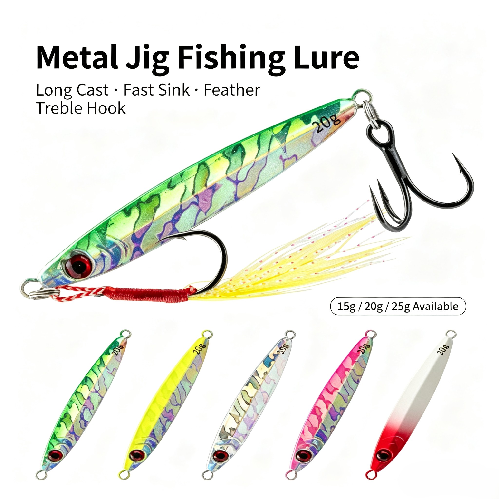 Fishing Hook Treble - 3Pcs Set Umpan Jig Logam Asimetris